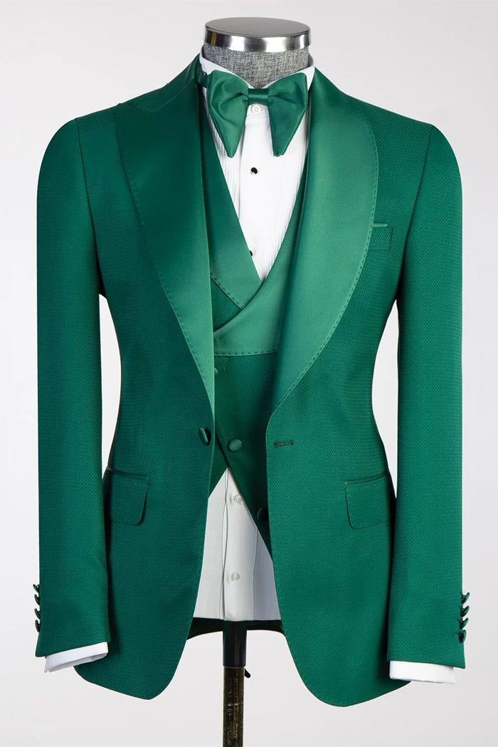 Jade Peaked Lapel 3-Piece Prom Suit