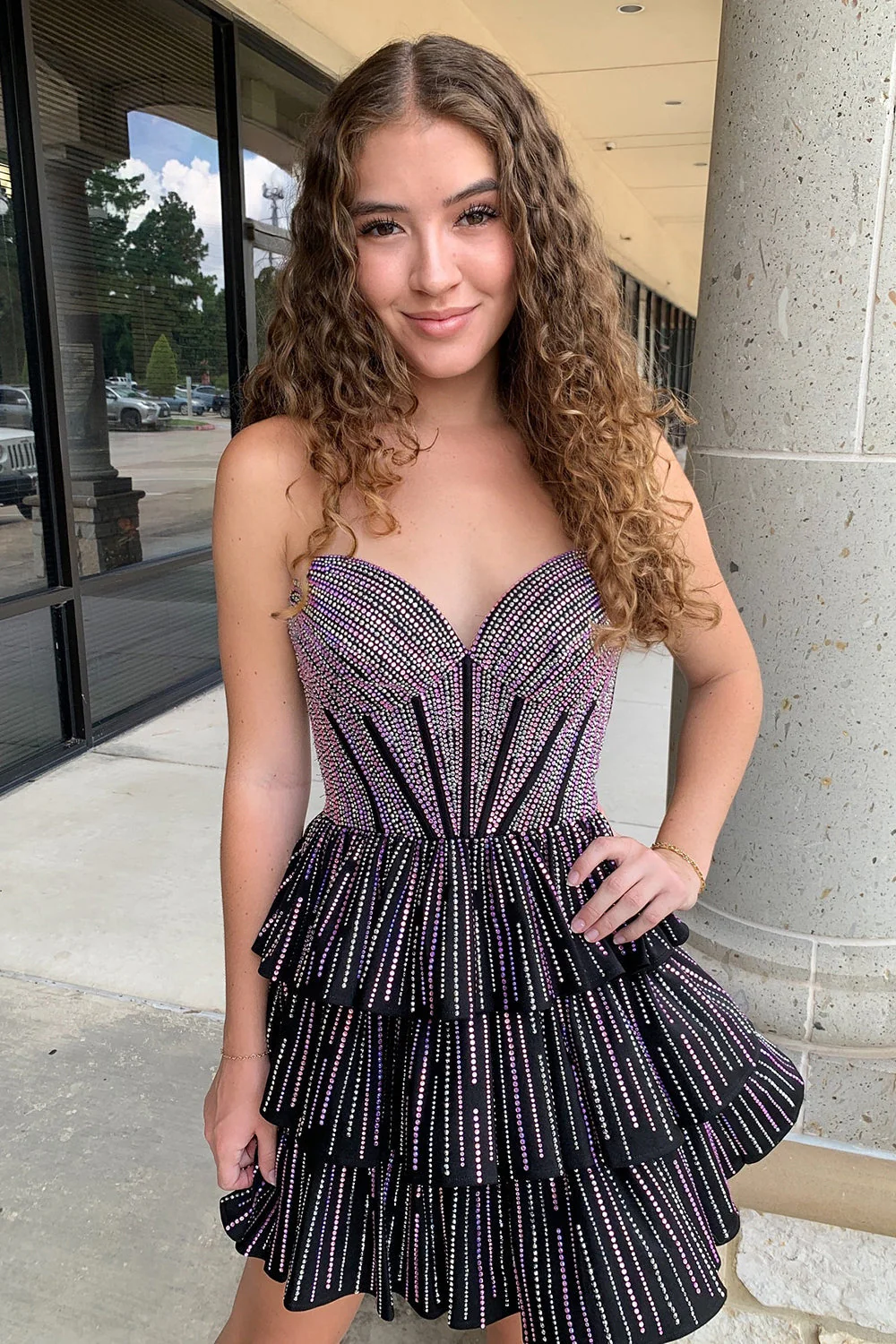 Sweetheart Sparkle Special A-line Homecoming Dresses with Ruffles