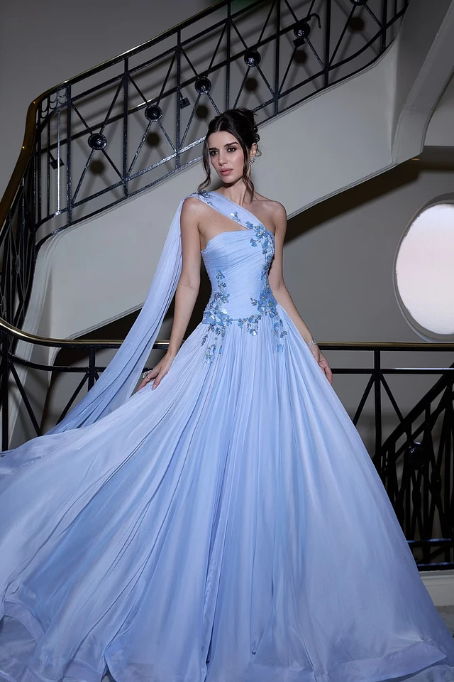 Luxurious Dusty Blue Strapless Sleeveless Prom Dresses A-Line With Lace-Up Back