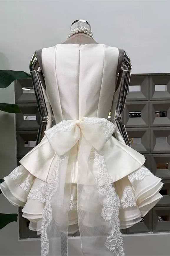 Timeless Straps Sleeveless Satin Lace Homecoming Dresses Mini With Pleats Zipper