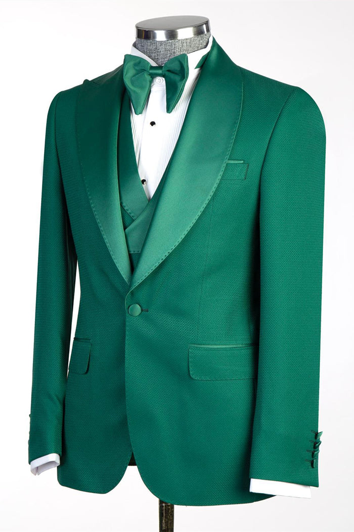 Jade Peaked Lapel 3-Piece Prom Suit