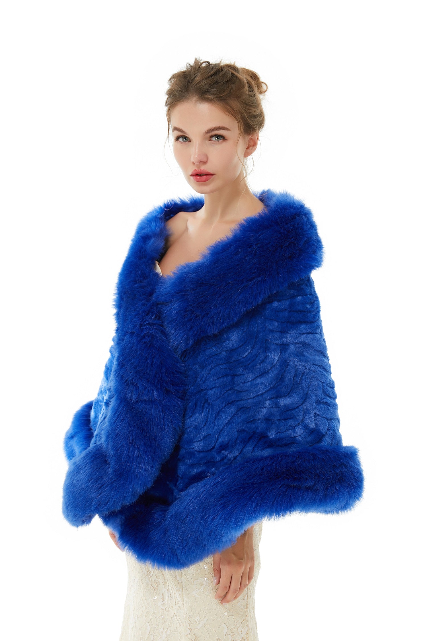 Abigail - Winter Faux Fur Wedding Wrap-showprettydress