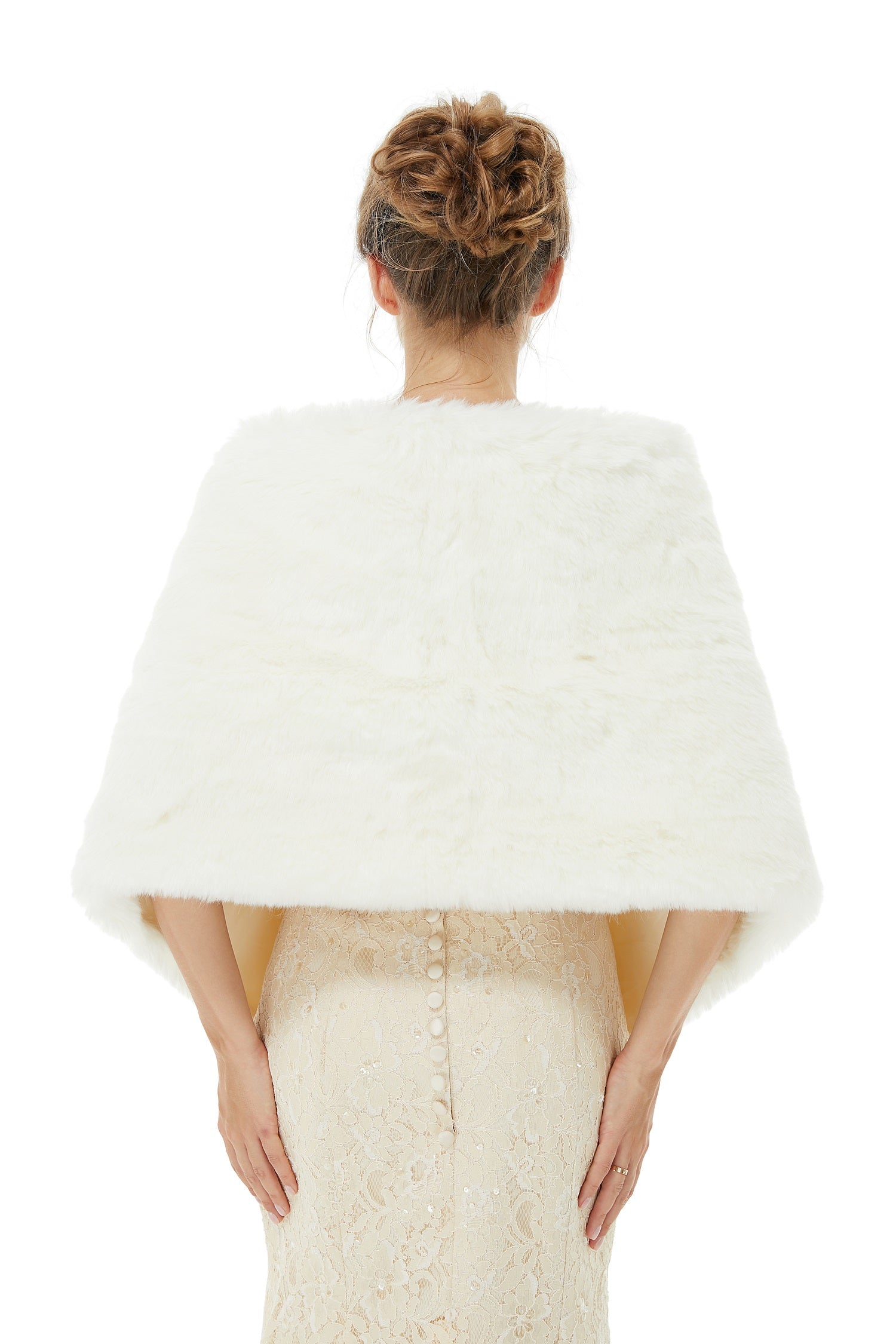 Adah - Winter Faux Fur Wedding Wrap-showprettydress