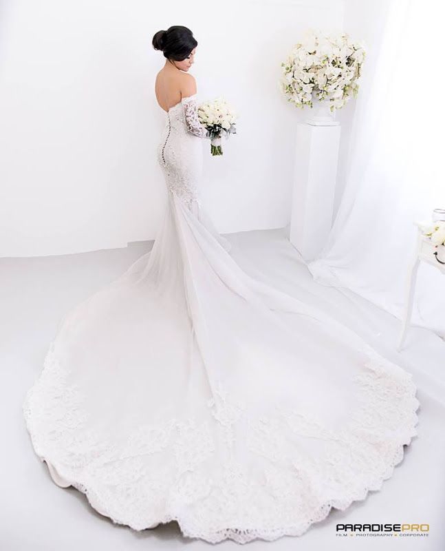 Amazing Sweetheart Lace Mermaid Pearls Zipper Wedding Dress-showprettydress