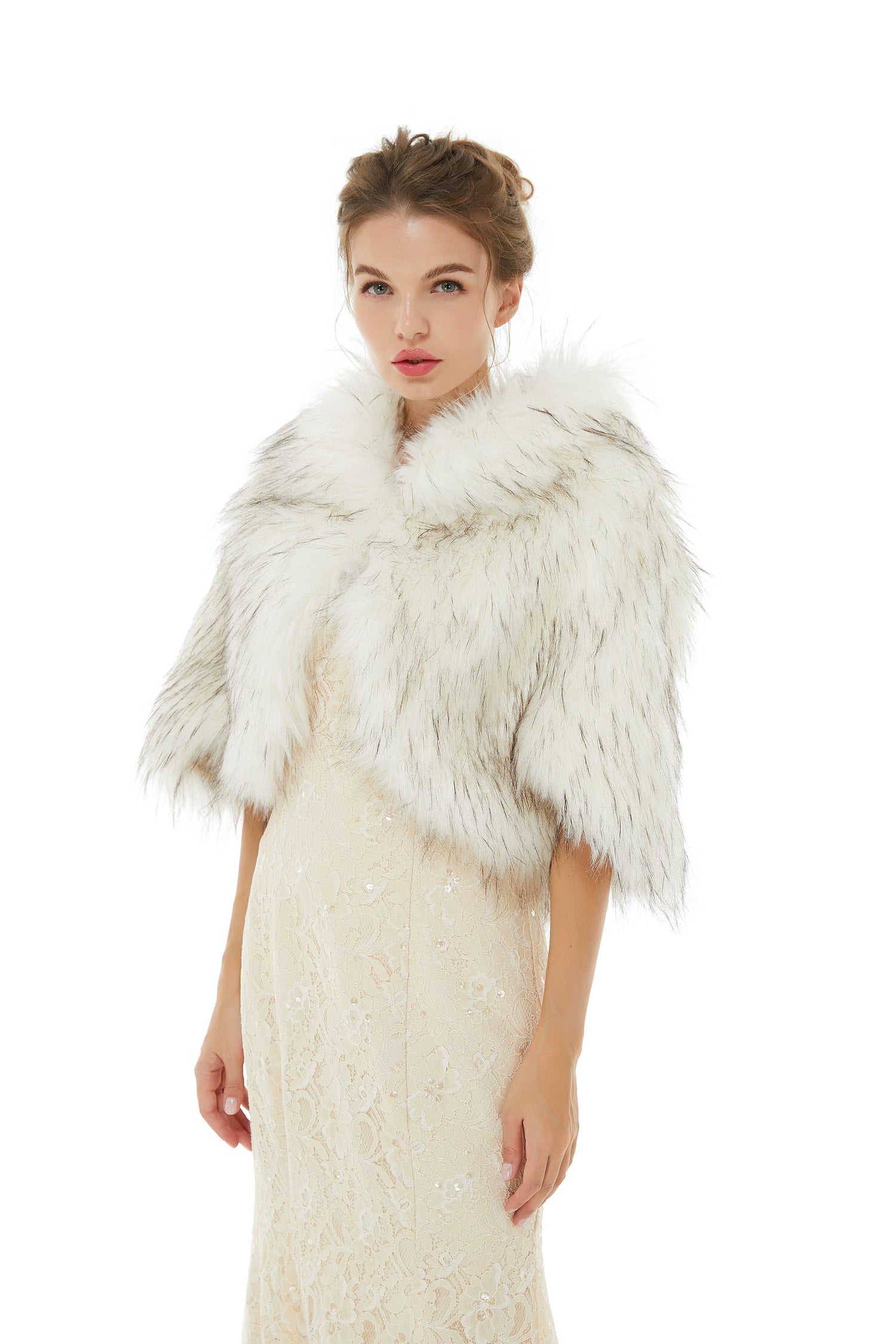 Anastasia - Winter Faux Fur Wedding Wrap-showprettydress