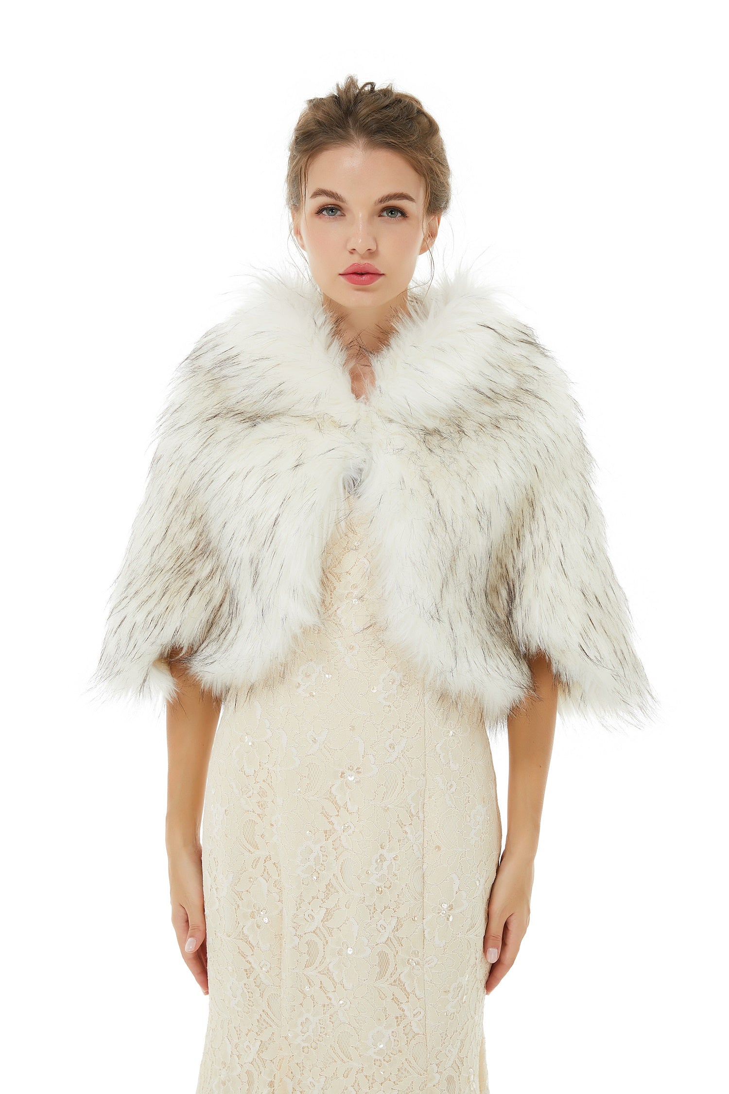 Anastasia - Winter Faux Fur Wedding Wrap-showprettydress