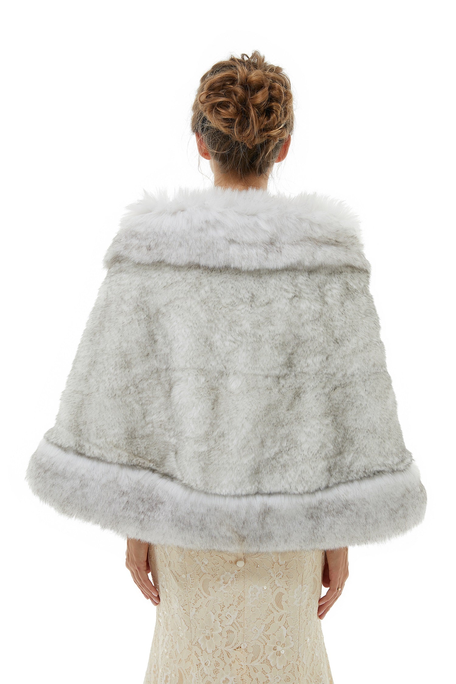 Angelina - Winter Faux Fur Wedding Wrap-showprettydress