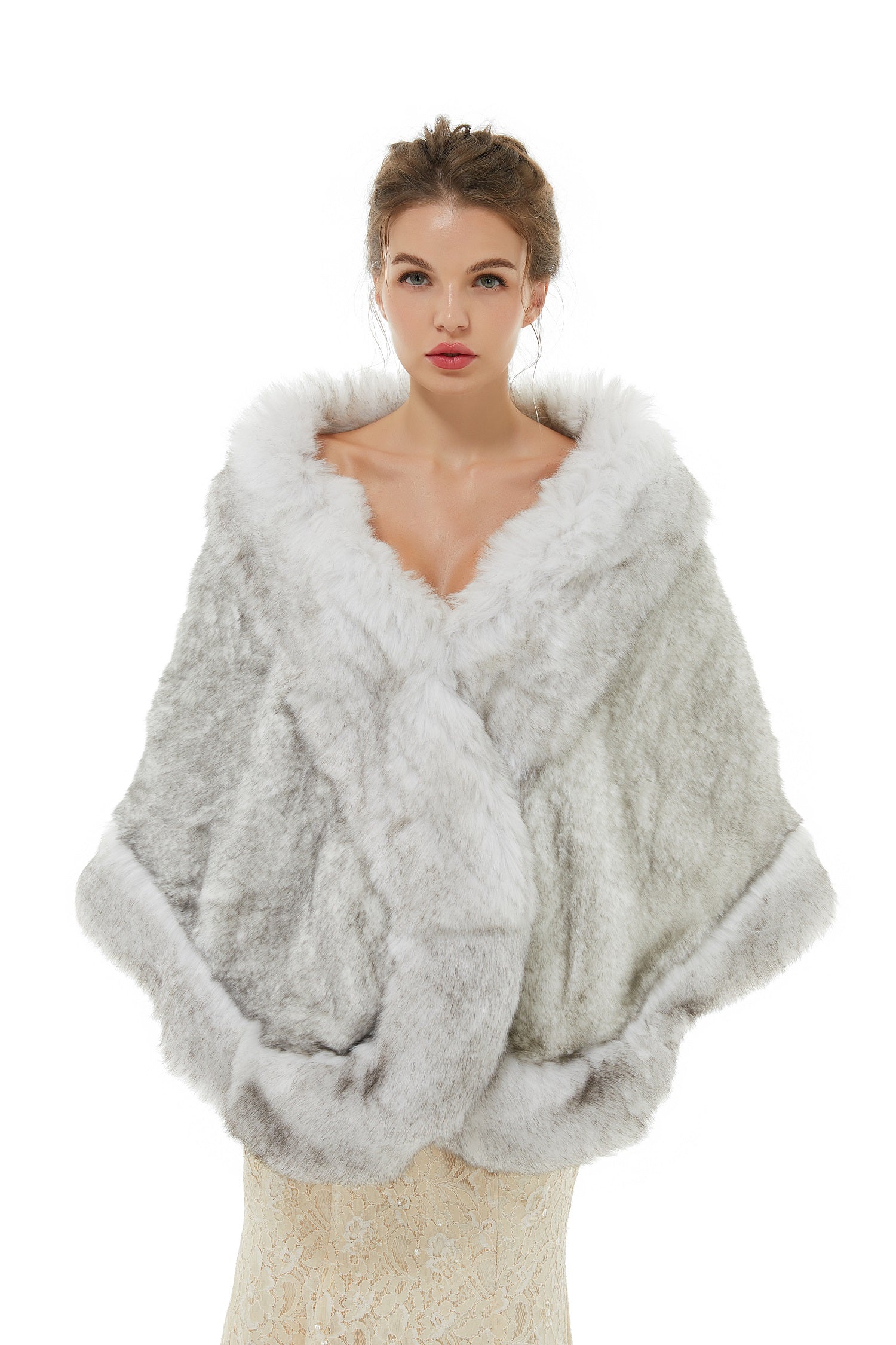 Angelina - Winter Faux Fur Wedding Wrap-showprettydress