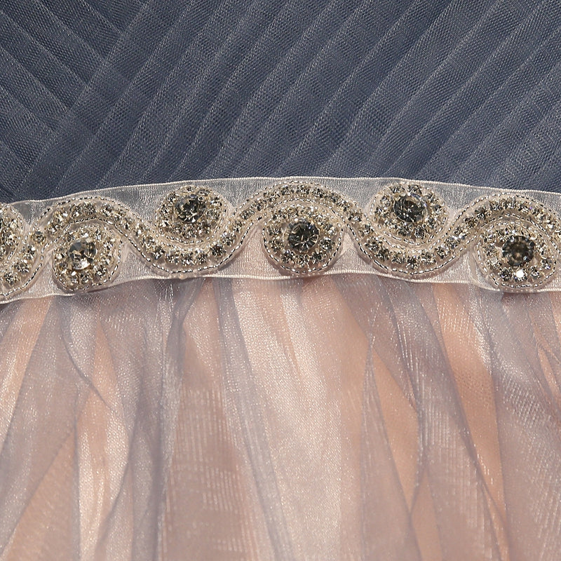 Ball Gown Sweetheart Knee Length Tulle Beading Homecoming Dress-showprettydress