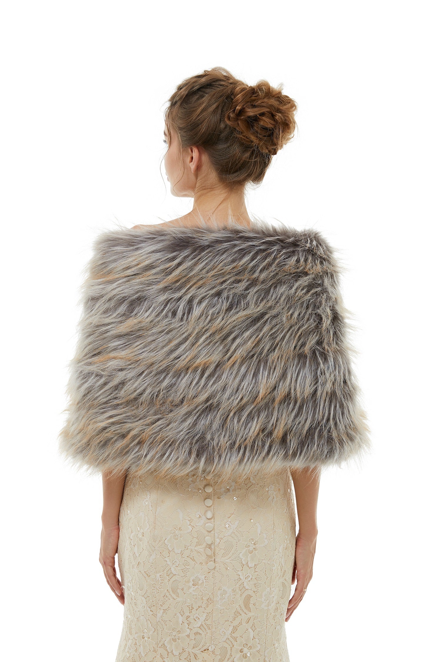 Belinda - Winter Faux Fur Wedding Wrap-showprettydress