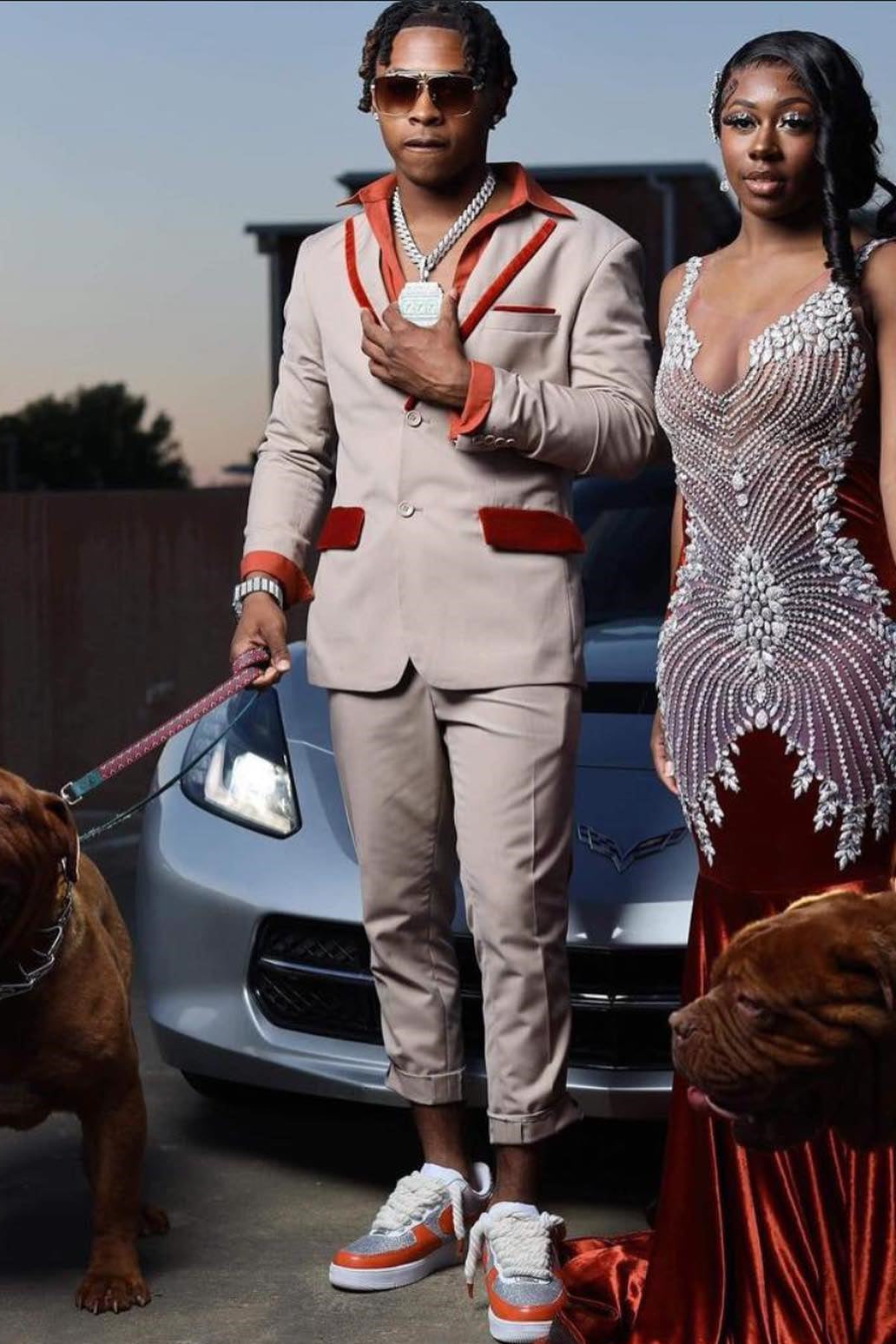 Khaki Peaked Lapel Bespoke Prom Suit