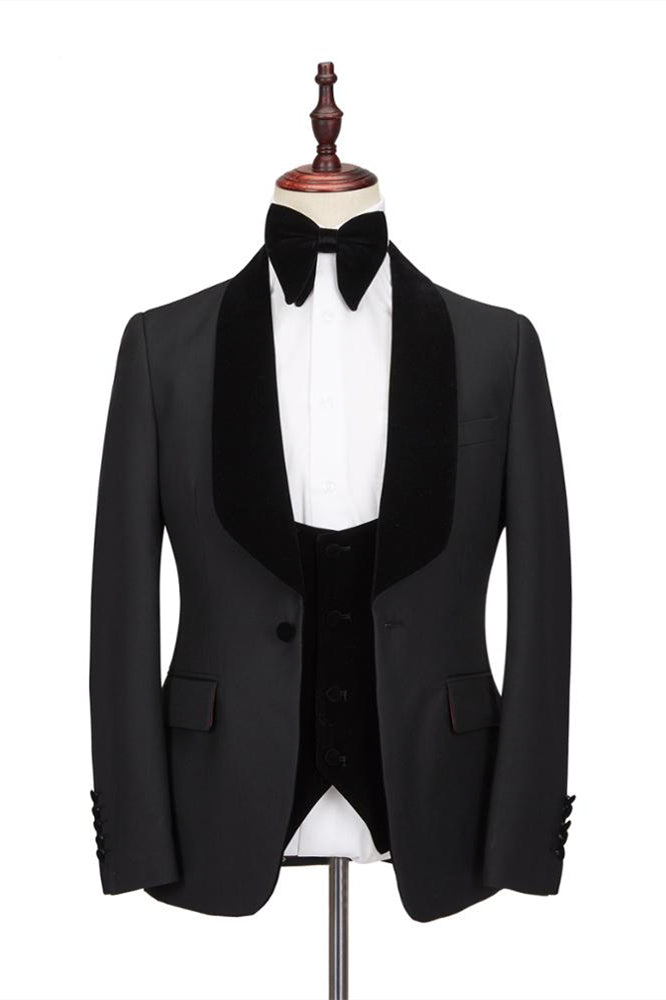 Claassic Stitching Velvet Shawl Lapel Black One Button Men Formal Wedding Suit Tuxedos Online Showprettydress Claassic Stitching Velvet Shawl Lapel Black One Button Men Formal Wedding Suit Tuxedos Online Showprettydress