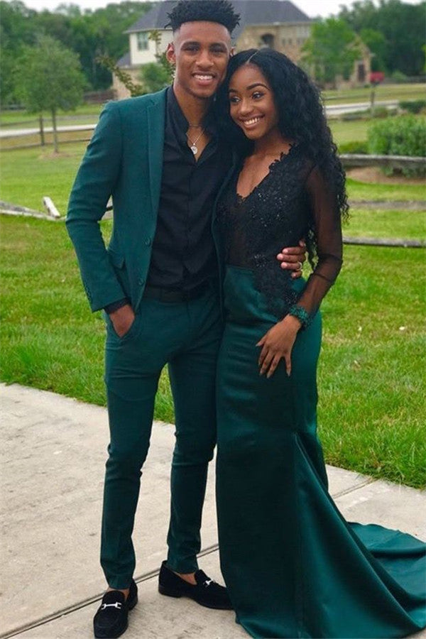 Dark Green 2-Piece Notch Lapel Designer Prom Suits Online Dark Green 2-Piece Notch Lapel Designer Prom Suits Online