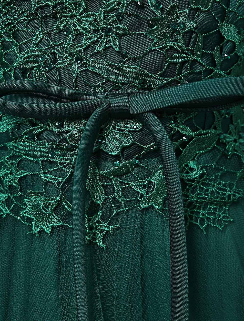 Dark Green Notched Neckline Tulle Evening Dress Backless Mother's Dress-showprettydress