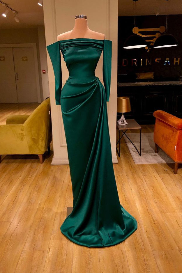 Dark Green Off-the-Shoulder Mermaid Prom Dress Long Evening Gowns Dark Green Off-the-Shoulder Mermaid Prom Dress Long Evening Gowns