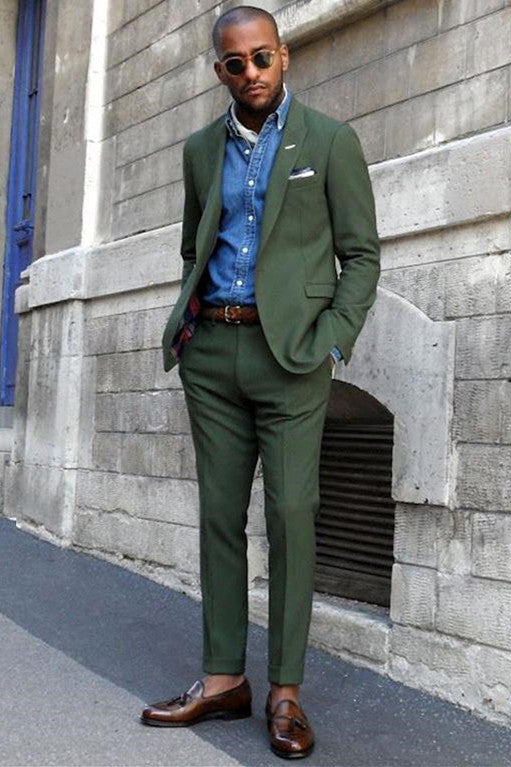 Dark Green Peaked Lapel Slim Fit Bespoke Men Suits Dark Green Peaked Lapel Slim Fit Bespoke Men Suits