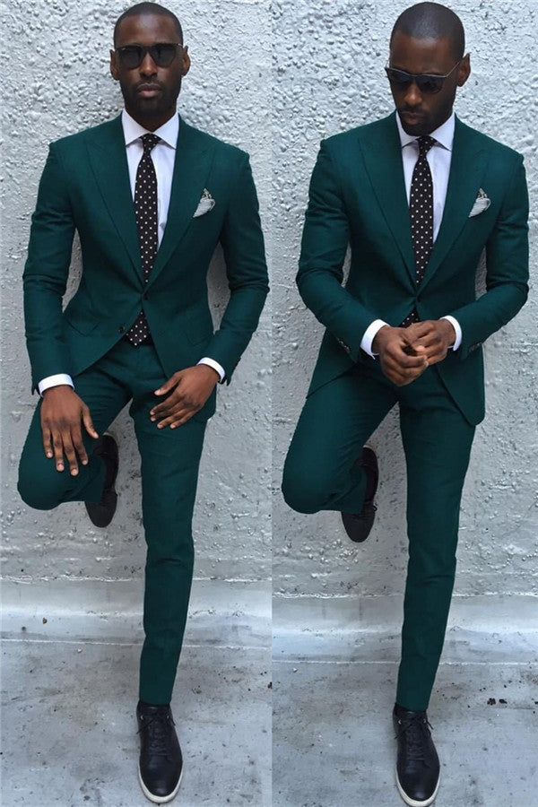 Dark Green Slim Fit Formal Mens Business Suit Classy Peaked Laple Prom Suits Dark Green Slim Fit Formal Mens Business Suit Classy Peaked Laple Prom Suits