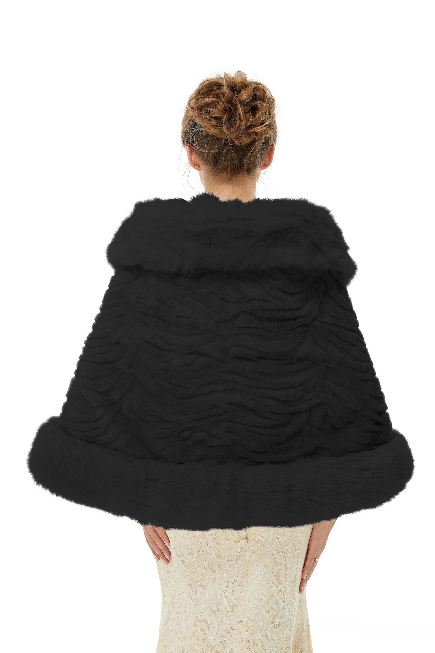 Della - Winter Faux Fur Wedding Wrap-showprettydress
