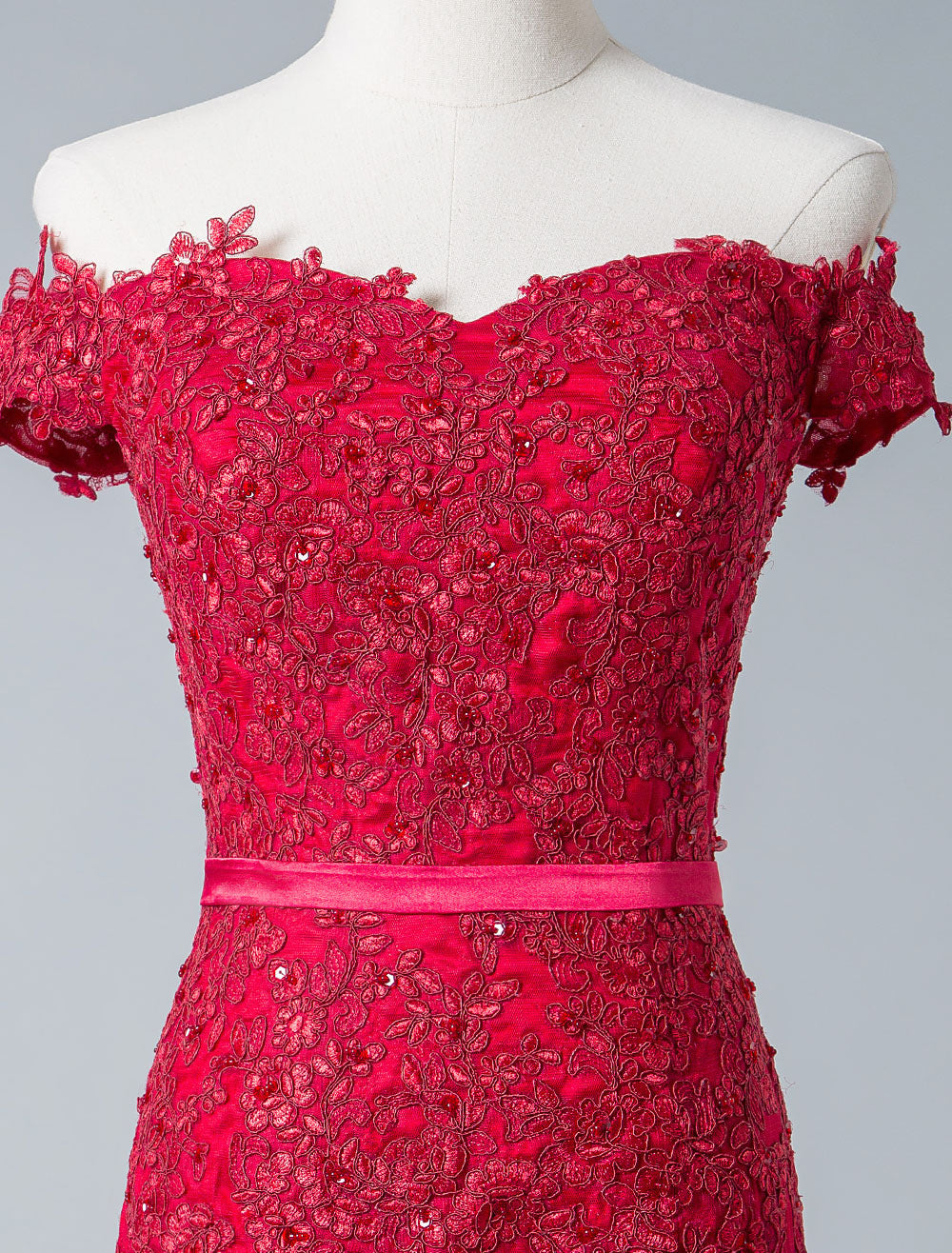 Eleagnt Evening Dress Mermaid Off The Shoulder Lace Lace Tulle Formal Party Dresses-showprettydress