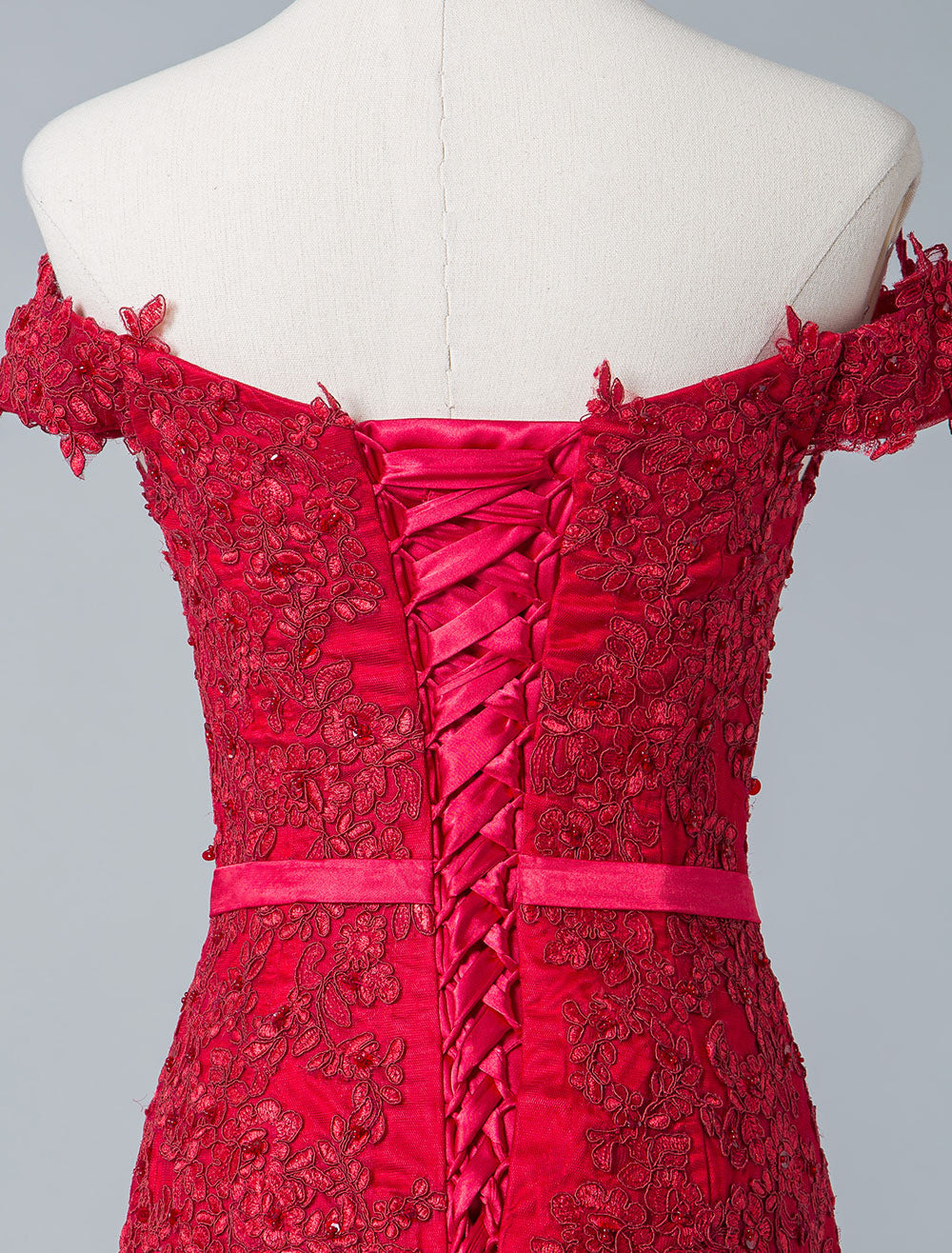 Eleagnt Evening Dress Mermaid Off The Shoulder Lace Lace Tulle Formal Party Dresses-showprettydress