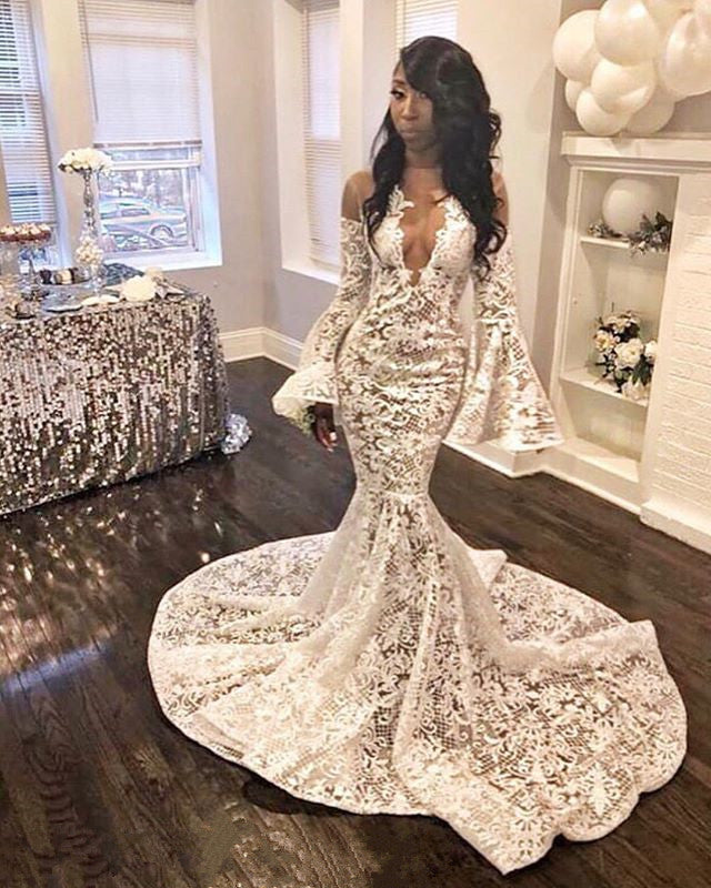 Elegant Fit and Flare Unique Lace Appliques Prom Dresses Long