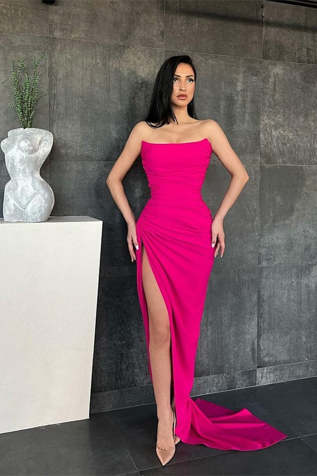 Elegant Sweetheart Mermaid Prom Dress Online with High Split-showprettydress