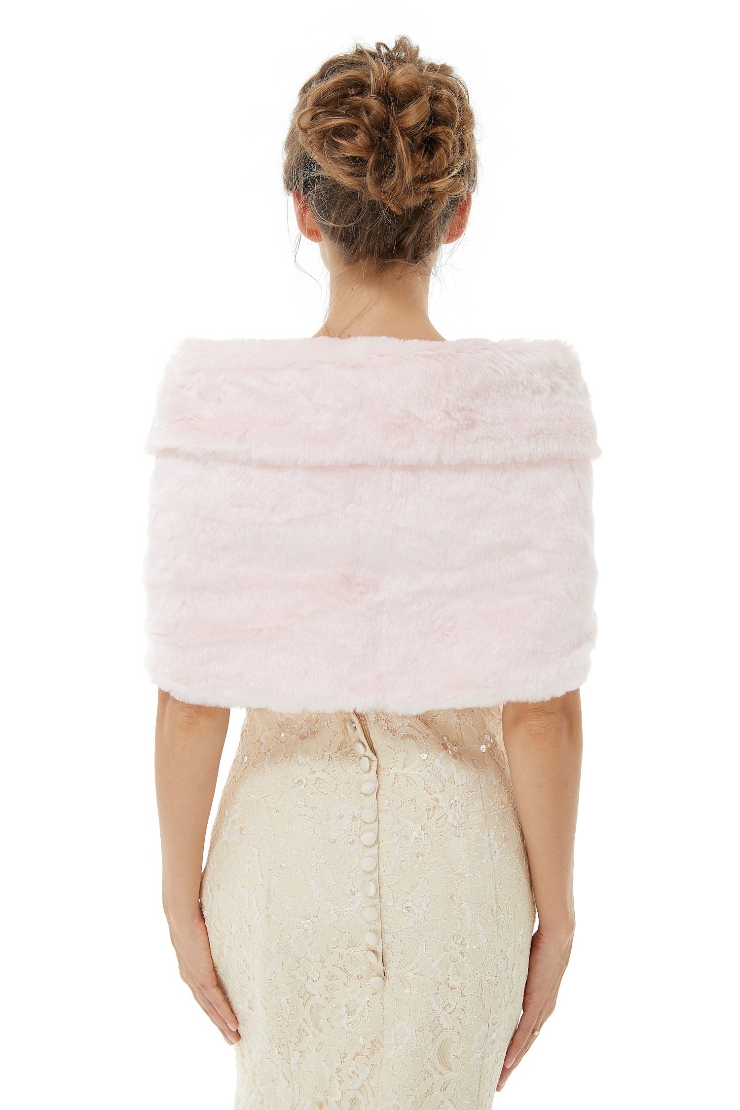 Elegant Turnover Collar Wedding Shawl Sleeveless Bridal Covers-showprettydress