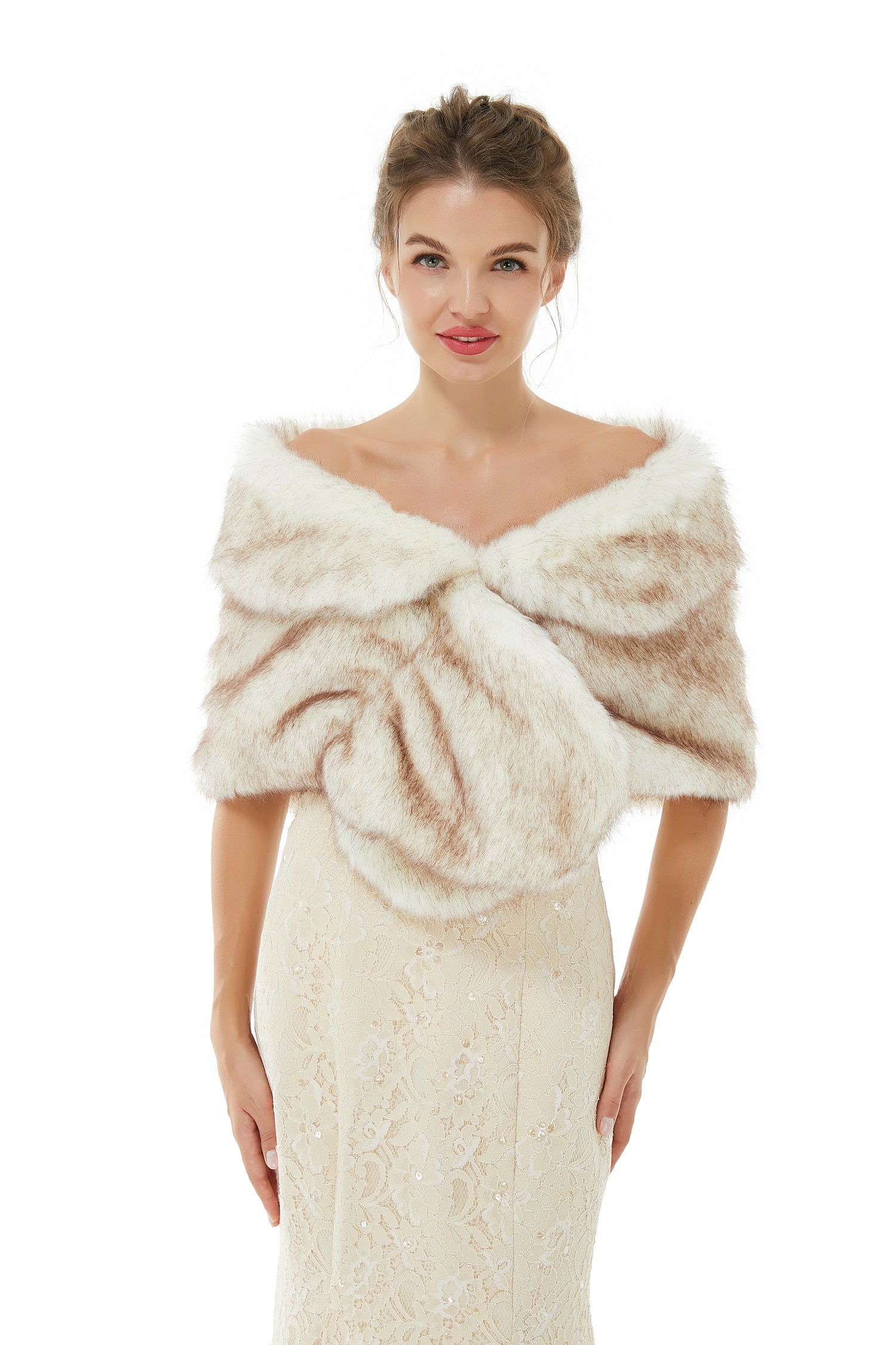 Faux Fur Wrap Women Faux Fur Shawl Wedding Wraps-showprettydress