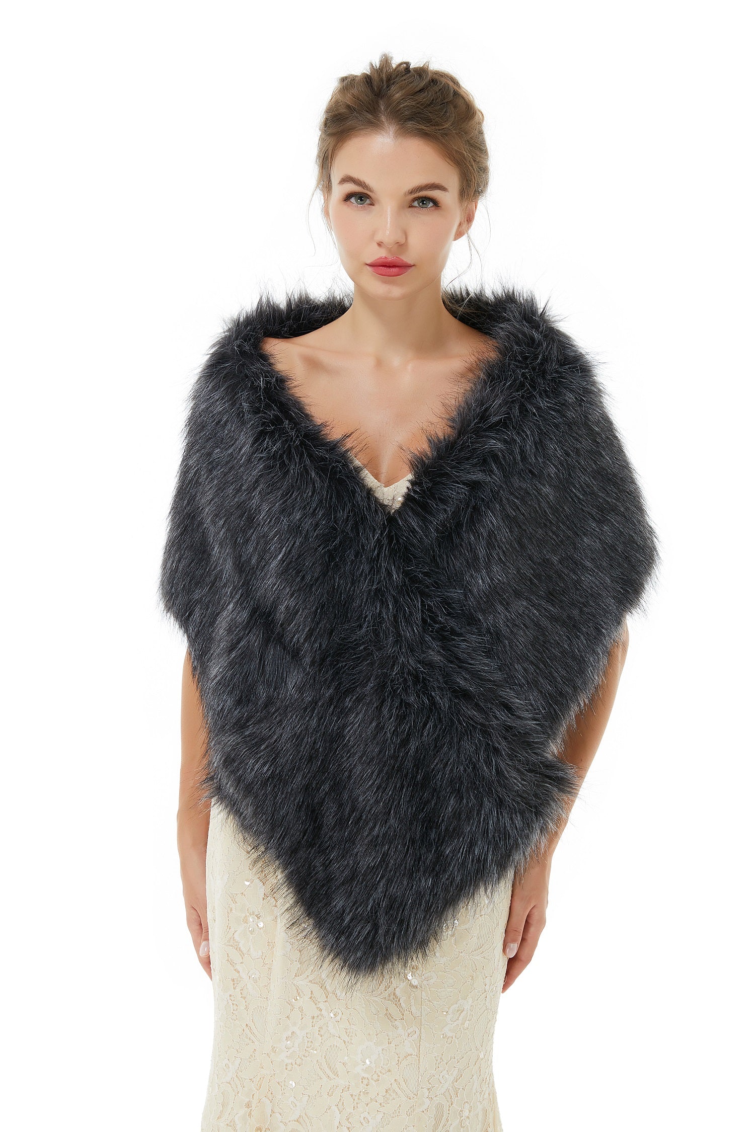 Gabriella - Winter Faux Fur Wedding Wrap-showprettydress
