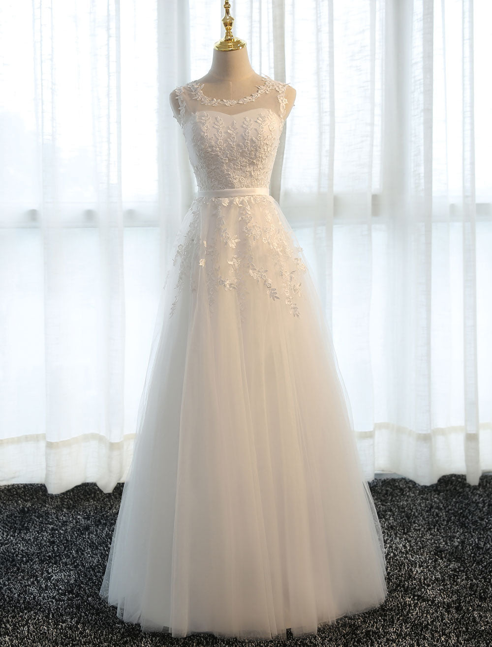 Glamorous Long Evening Dresses Lace Cameo Pink Party Dress A Line Applique Tulle Maxi Formal Dress-showprettydress