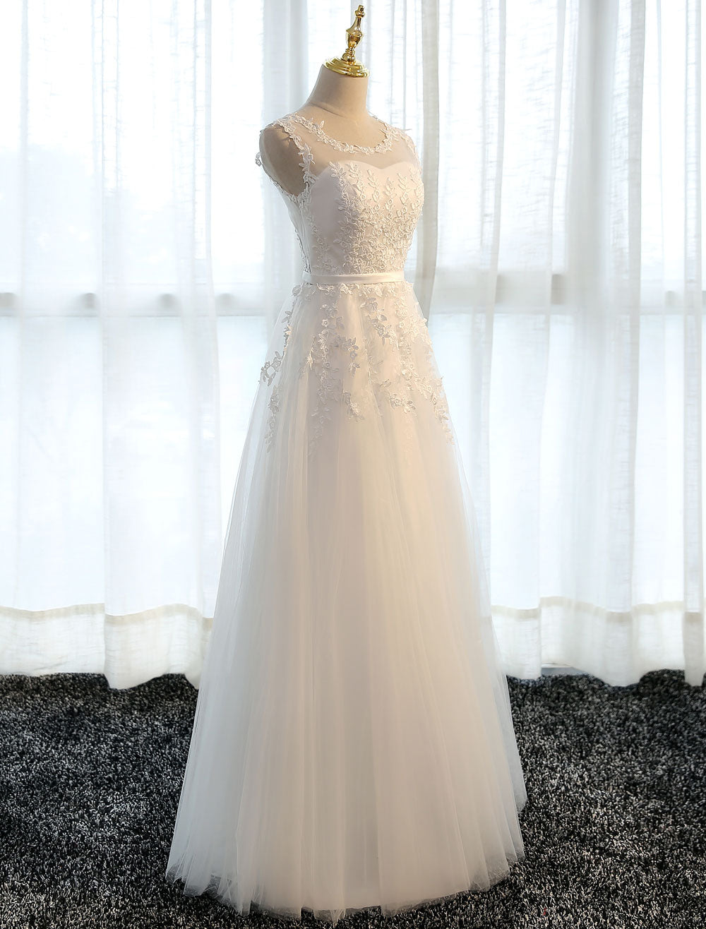 Glamorous Long Evening Dresses Lace Cameo Pink Party Dress A Line Applique Tulle Maxi Formal Dress-showprettydress