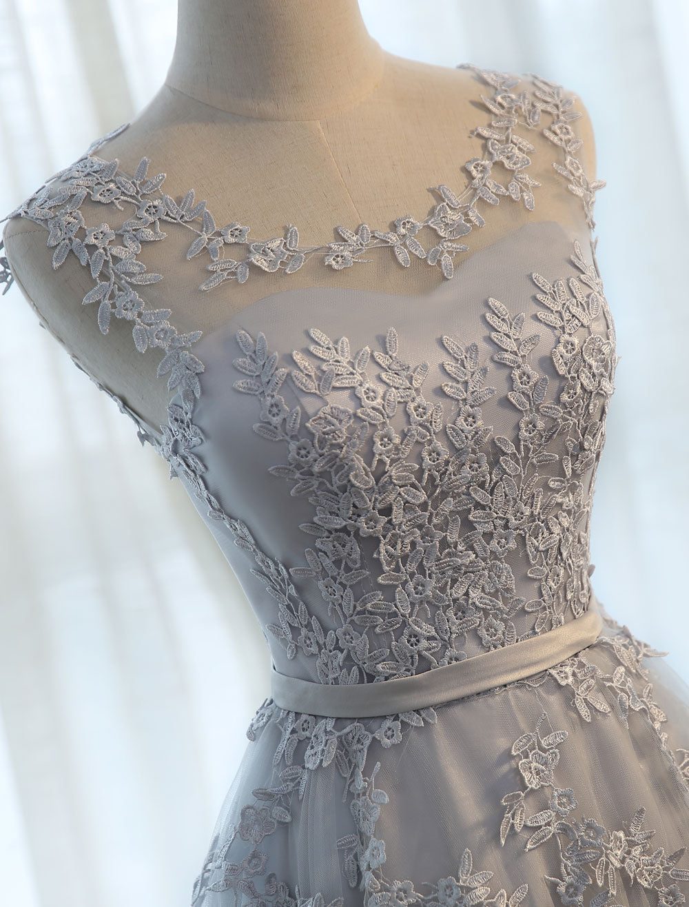 Glamorous Long Evening Dresses Lace Cameo Pink Party Dress A Line Applique Tulle Maxi Formal Dress-showprettydress