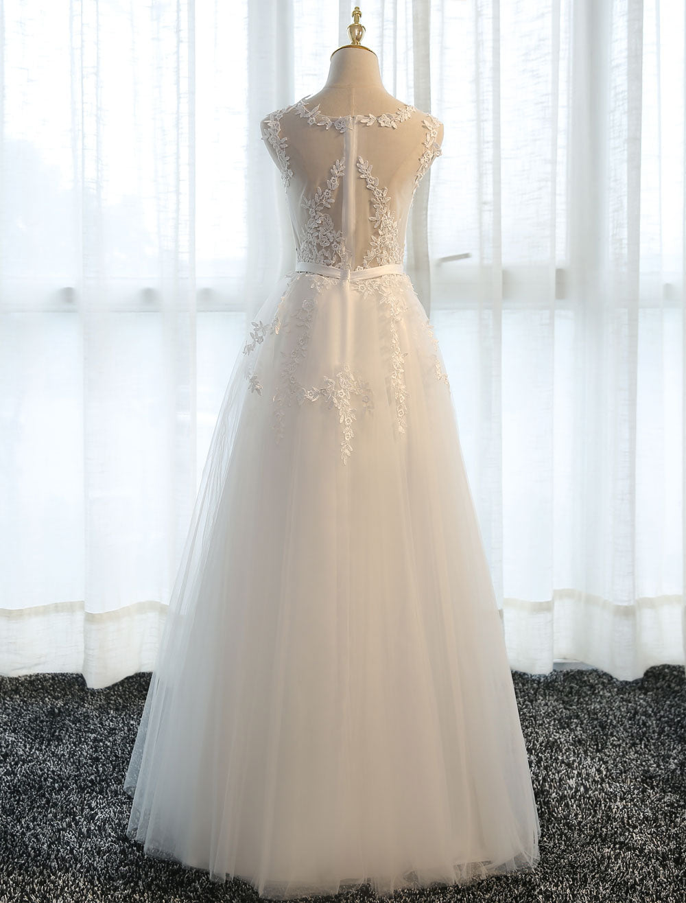 Glamorous Long Evening Dresses Lace Cameo Pink Party Dress A Line Applique Tulle Maxi Formal Dress-showprettydress