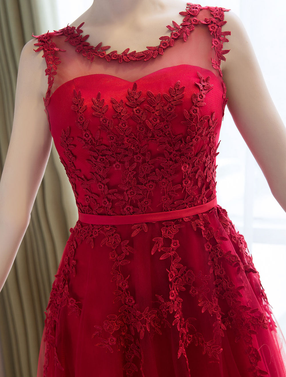 Glamorous Long Evening Dresses Lace Cameo Pink Party Dress A Line Applique Tulle Maxi Formal Dress-showprettydress