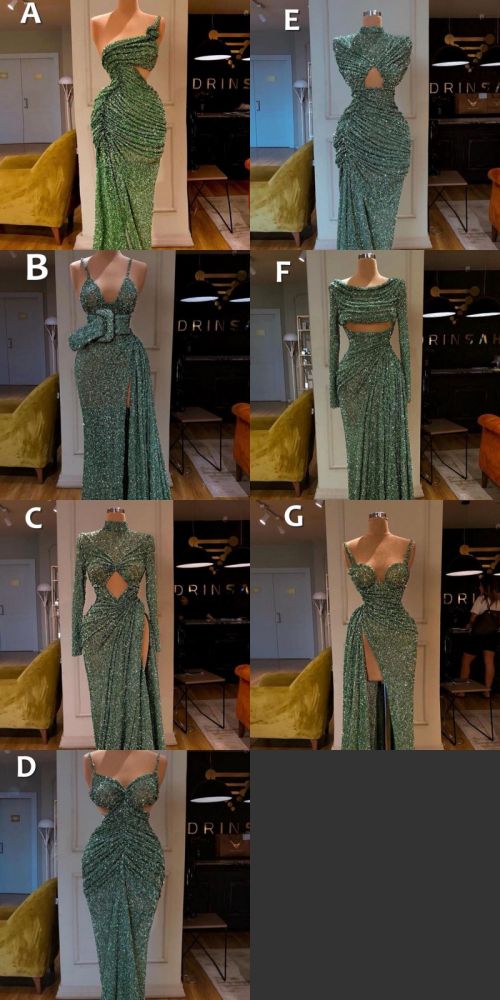 Glitter Off-the-Shoulder Slim Mermaid Prom Party GownsSleeveless Mermaid Evening Gowns-showprettydress
