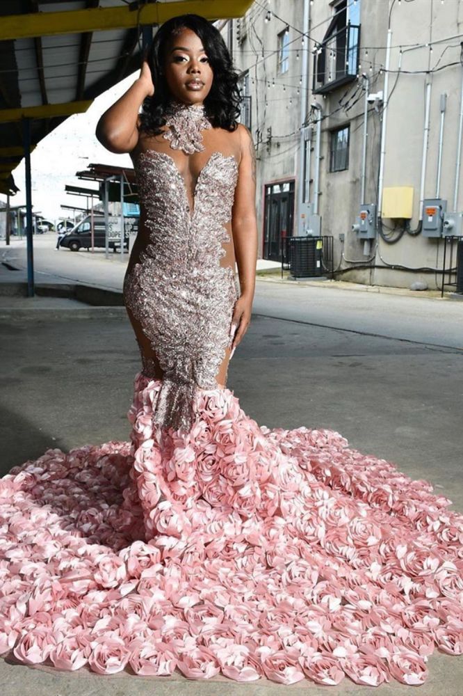 floral print mermaid prom dress Straps V-Neck Print Mermaid Floral Long Sweep Prom Dress, Bowknot