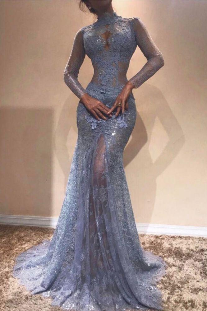 Short Puffy Sleeves V-neck Appliques Lace Floor-length Mermaid Prom Dress