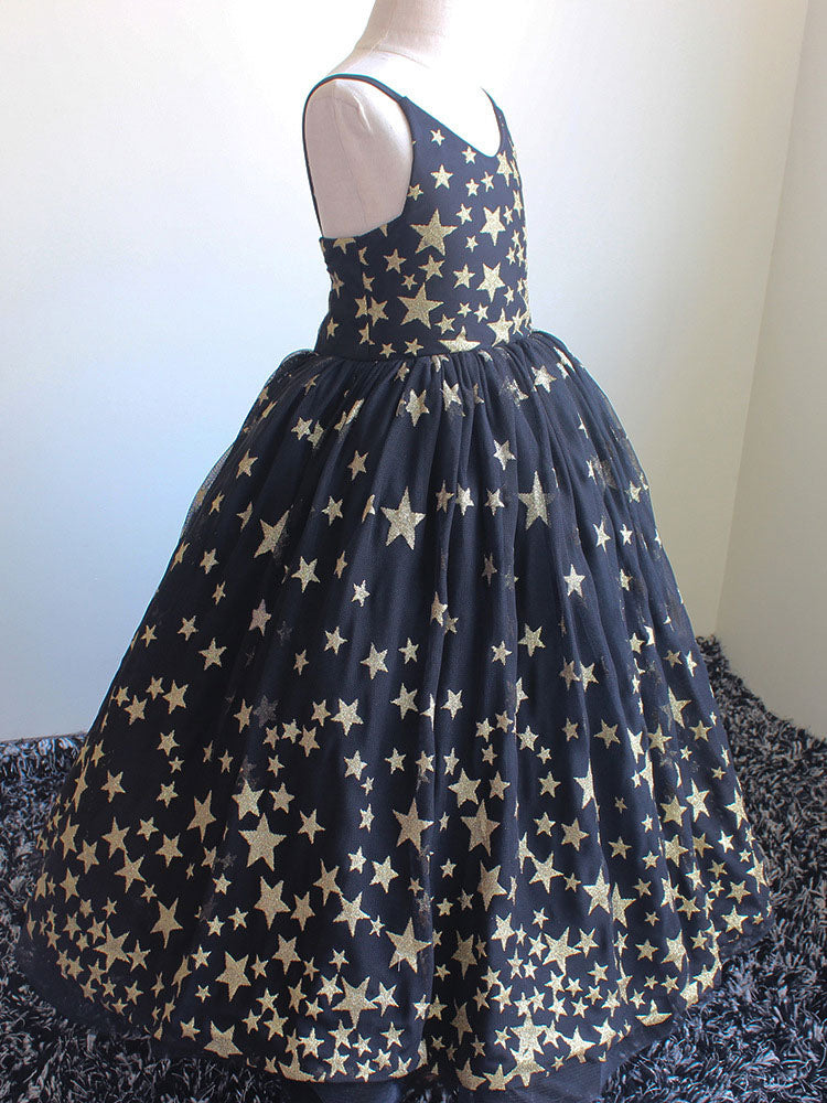 Jewel Neck Sleeveless Formal Kids Pageant flower girl dresses-showprettydress