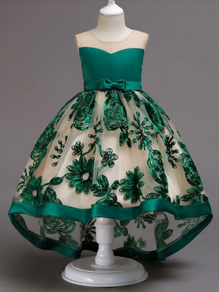 Lace High Low Kids Formal Asymmetrical Little Girls Social Party Dress Lace High Low Kids Formal Asymmetrical Little Girls Social Party Dress