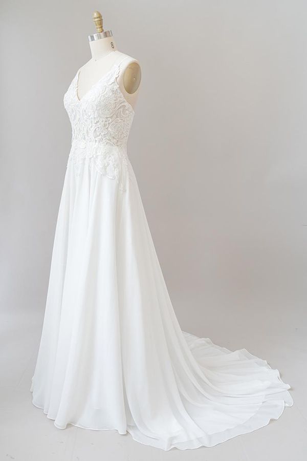 Sweetheart Spaghetti Straps Chiffon A-Line Dress Sky Blue