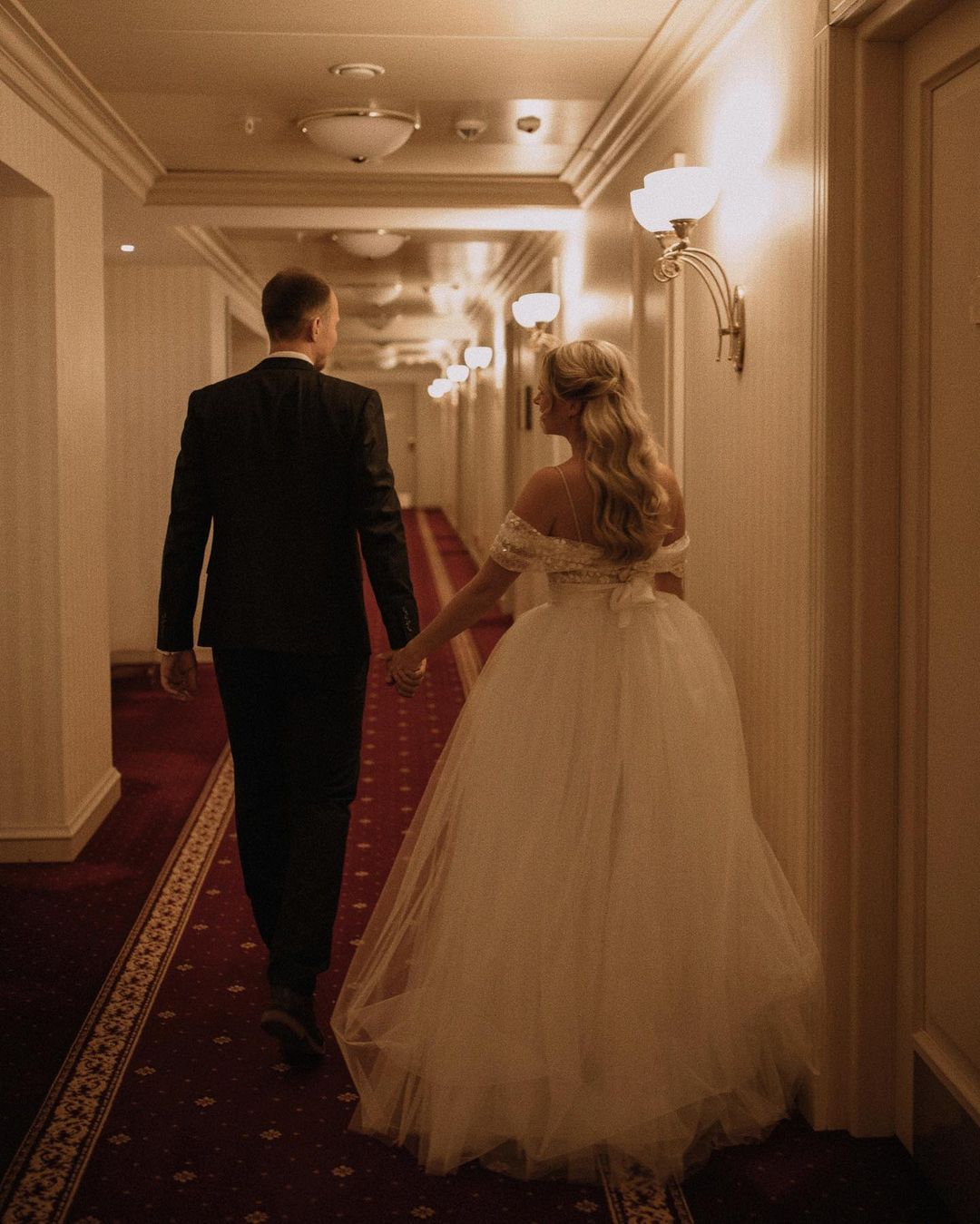 Long Mermaid Off Shoulder Tulle Wedding Dress with Detachable Tulle Train-showprettydress