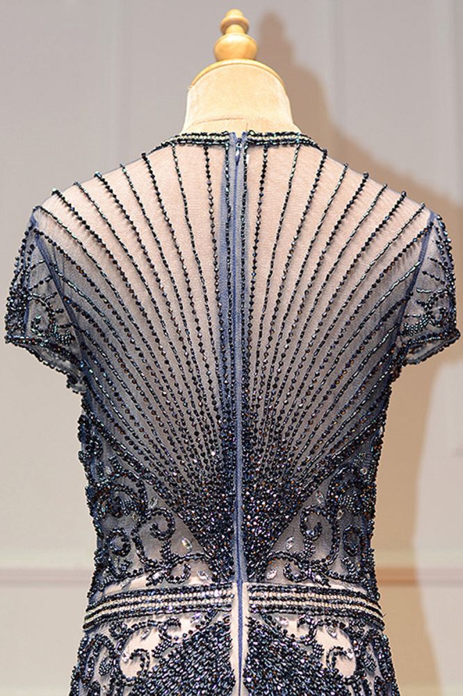 Luxurious Mermaid Halter Rhinestones Prom Party Gowns with Tassel Sparkle Formal Evening Dresses-showprettydress