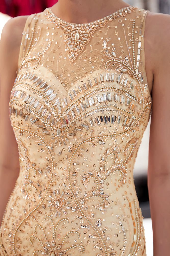 Mermaid Sleeveless Long Evening Dresses with Gorgeous Beading-showprettydress