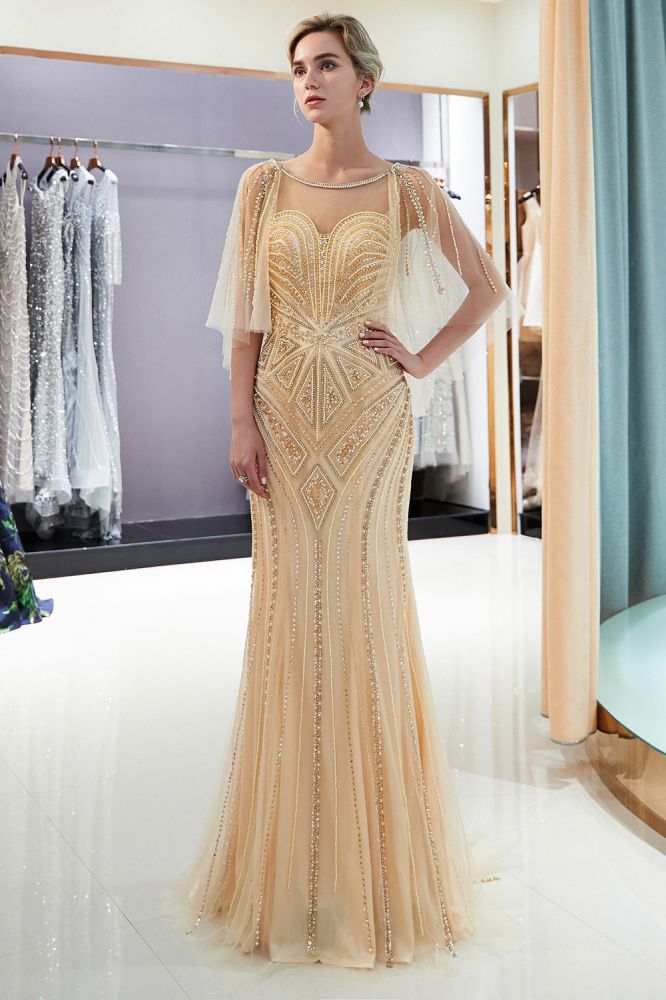 Mermaid Sweetheart Illusion Neckline Sequins Beading Evening Dresses-showprettydress