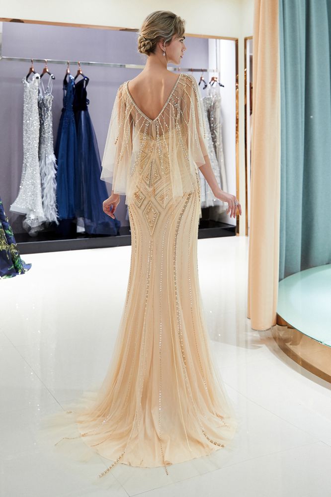 Mermaid Sweetheart Illusion Neckline Sequins Beading Evening Dresses-showprettydress