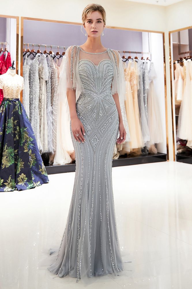 Mermaid Sweetheart Illusion Neckline Sequins Beading Evening Dresses-showprettydress
