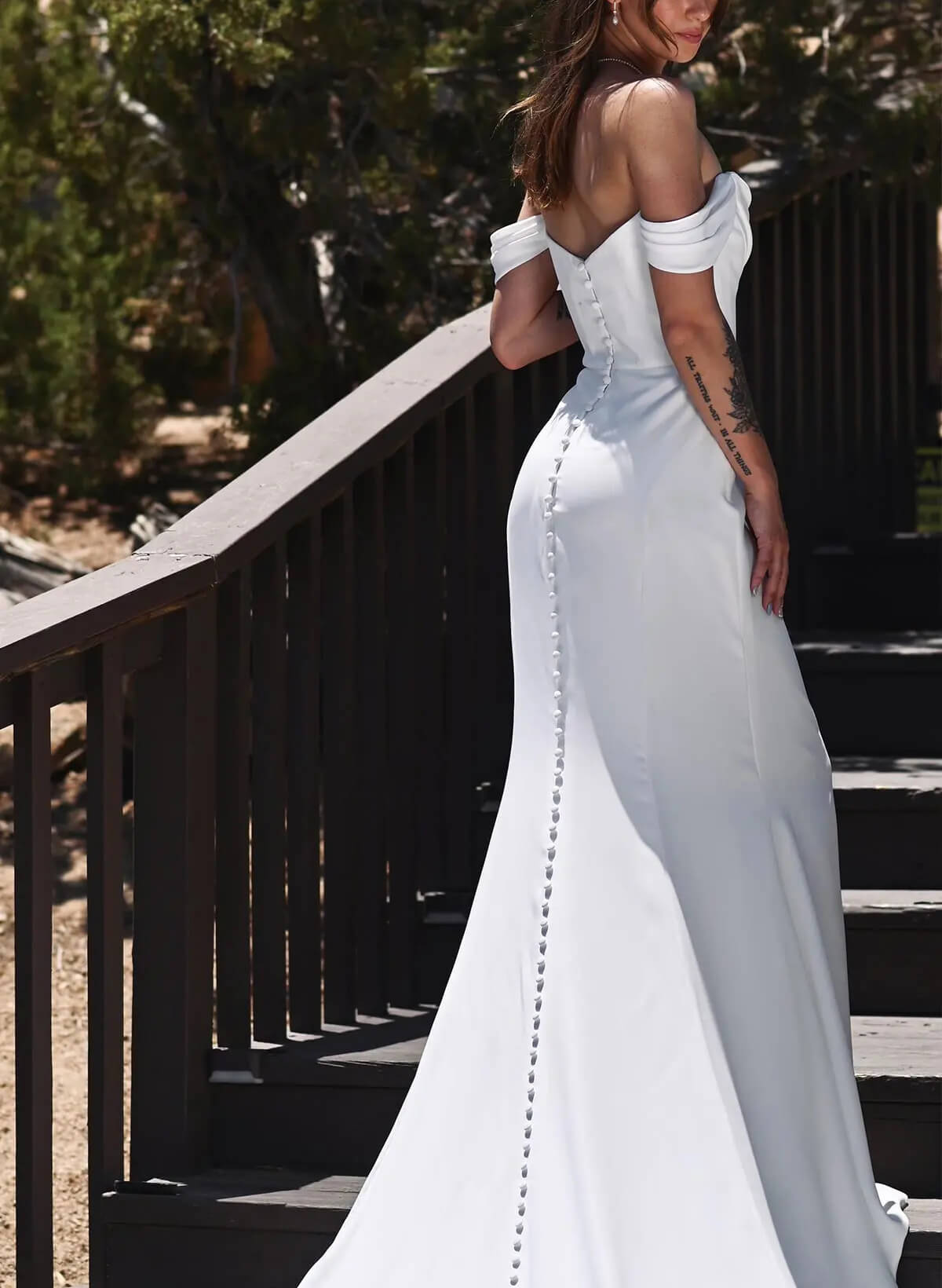 Off-the-Shoulder Wedding Dresses Cowl Neck-Showprettydress