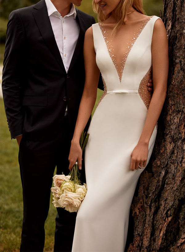 Open Back Wedding Dress-Showprettydress