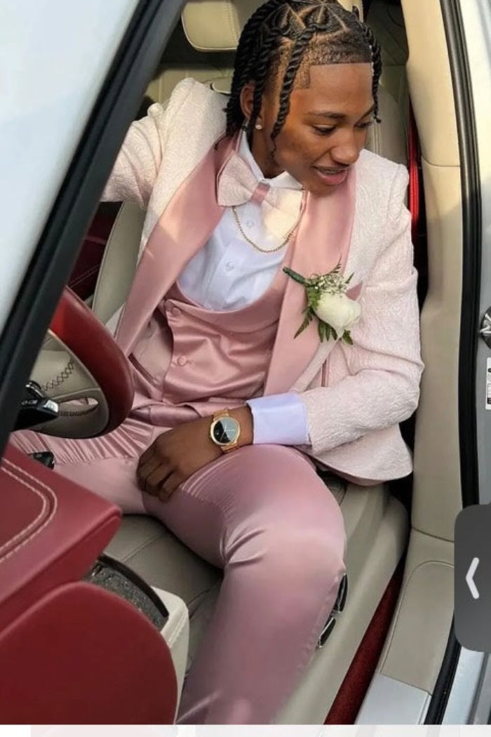 Elegant Pink Men Suit Online Three Pieces Prom Suit Online
