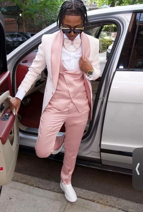 Elegant Pink Men Suit Online Three Pieces Prom Suit Online